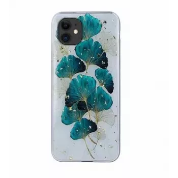 iLike Gold Glam Case per iPhone 11 con motivo a foglie