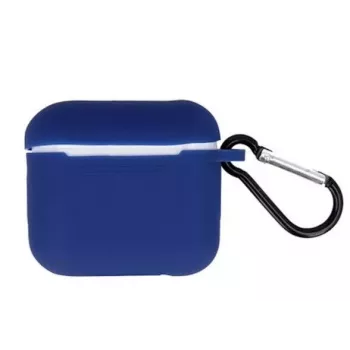 iLike Apple Custodia per AirPods 3 con moschettone blu