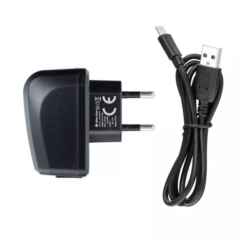 Blue Star Phone Charger Blue Star Lite USB A 2A 10W + Cavo USB A a USB C TFK-TC-1095B Nero