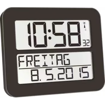 TFA TIMELINE MAX orologio da parete radiocontrollato digitale 60.4512.01 nero