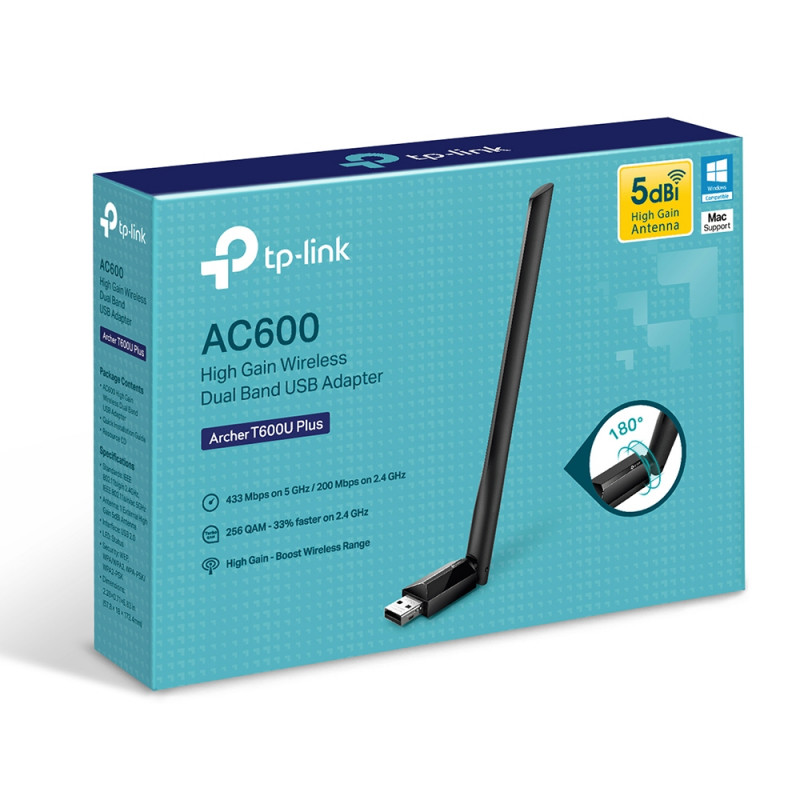 TP-Link Archer T600U Plus(EU) AC600 adattatore Wi-Fi dual band