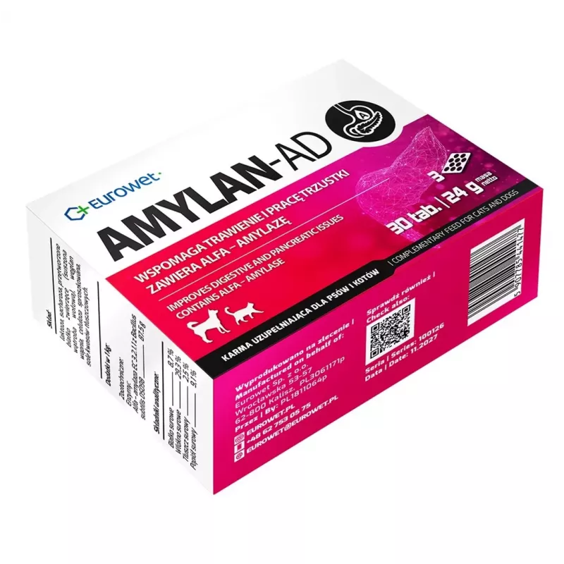 EUROWET Amylan-Ad integratore alimentare per cani e gatti - 30 compresse