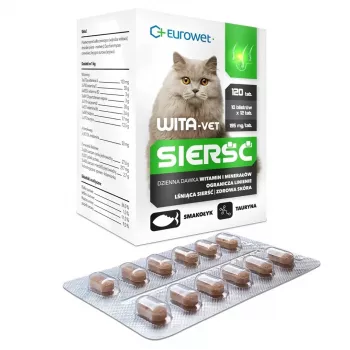 EUROWET Wita-Vet Coat - integratore alimentare per gatti - 120 compresse