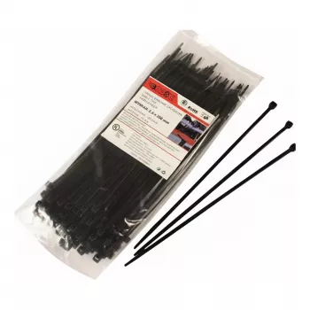 WKK fascette in nylon nero stabilizzato UV 300x3,6 mm confezione da 100