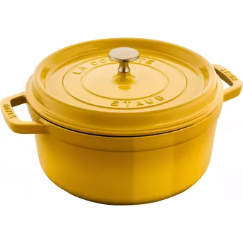 Staub La Cocotte 24 cm Pentola rotonda per brasati, giallo limone, ghisa (1011669)