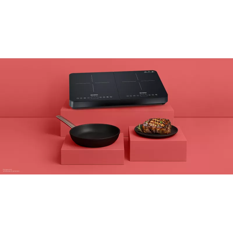 SEVERIN DK 1027 piano cottura a induzione doppio, nero opaco