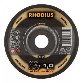 RHODIUS XT70 Disco da taglio 125x1,0x22,23 mm