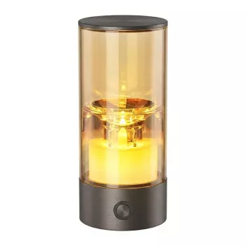 SYNERGY21 candela LED batteria outdoor IPX5 interruttore touch dimmerabile grigio acciaio