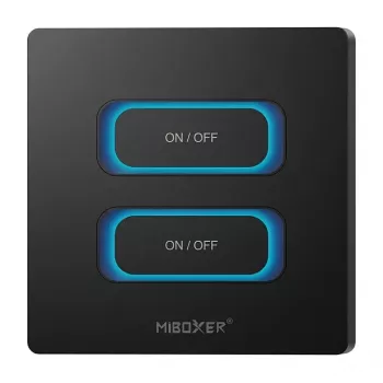 MIBOXER ESZ2B interruttore smart a parete a 2 canali con sensore di movimento, Zigbee 3.0 + 2,4 GHz, dimmer, bianco