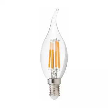 SYNERGY21 LED Retrofit E14 Candela chiara punta curva 4,5W bianco caldo dimmerabile