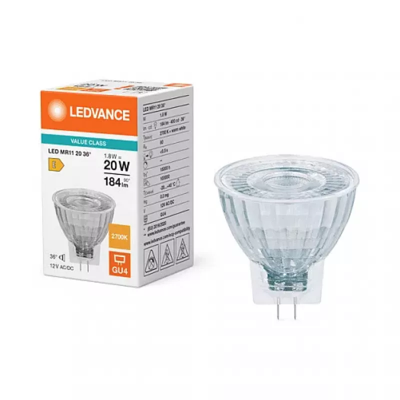 OSRAM LED MR11 P 1,8W 827 GU4 36° 120lm bianco caldo Lampada a riflettore