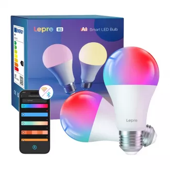 LEPRO B2-2 lampada LED E27 Wi-Fi, 1100 lm, confezione da 2