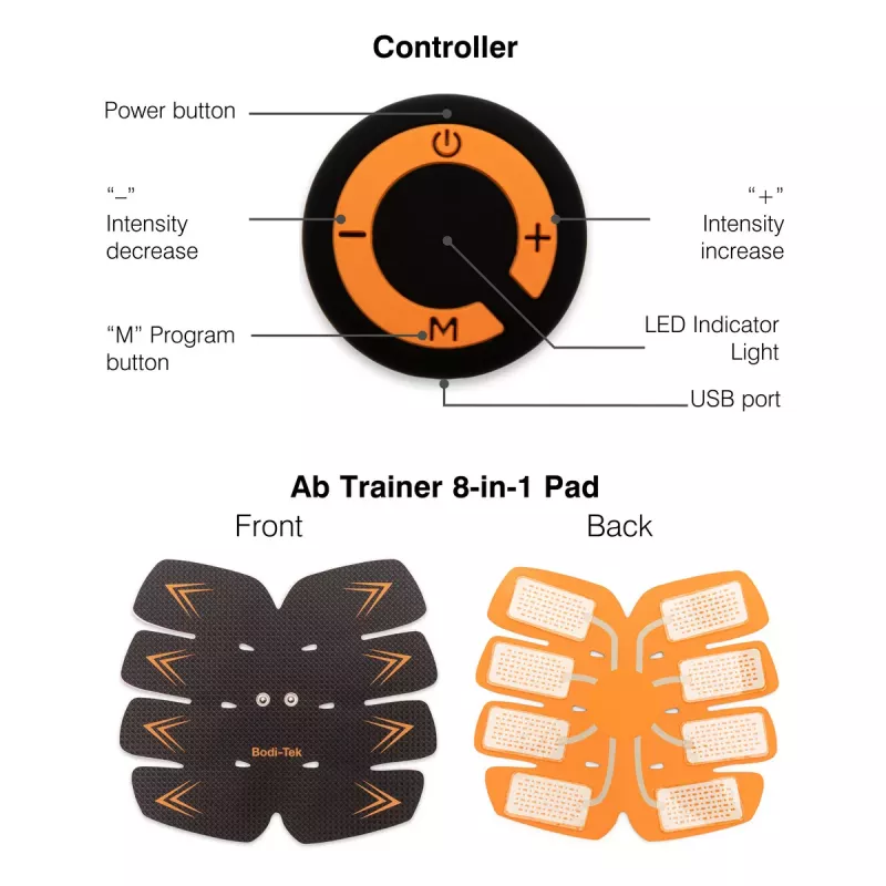 Bodi-Tek BT-ABTR5-EU/1.1 Ab Trainer nero/arancione
