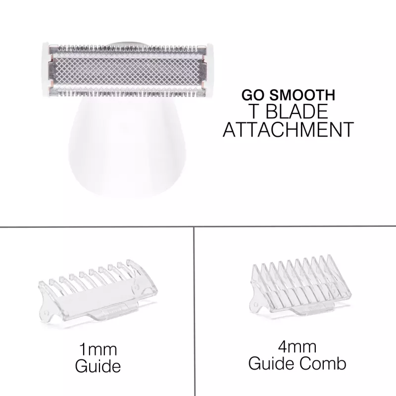 Rio SHTR-EU/1.3 Go Smooth Rasoio e trimmer bikini 4-in-1 per donna, bianco