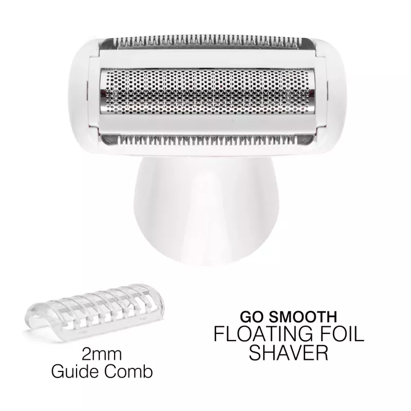 Rio SHTR-EU/1.3 Go Smooth Rasoio e trimmer bikini 4-in-1 per donna, bianco