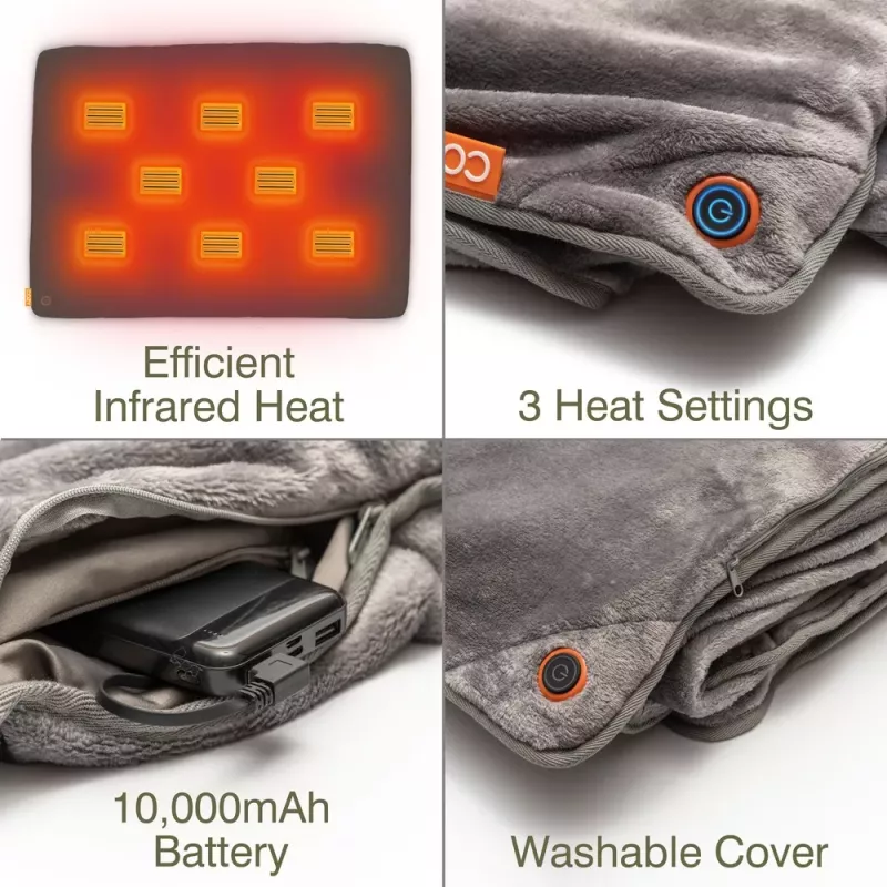 Bodi-Tek BT-BLHT-EU/1.0 COZY Coperta termica Snuggle Blanket 130 x 160 cm, grigio