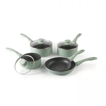 Progress BW14255G Neutrals Set di 5 padelle - alluminio forgiato, antiaderente effetto pietra, adatto all'induzione