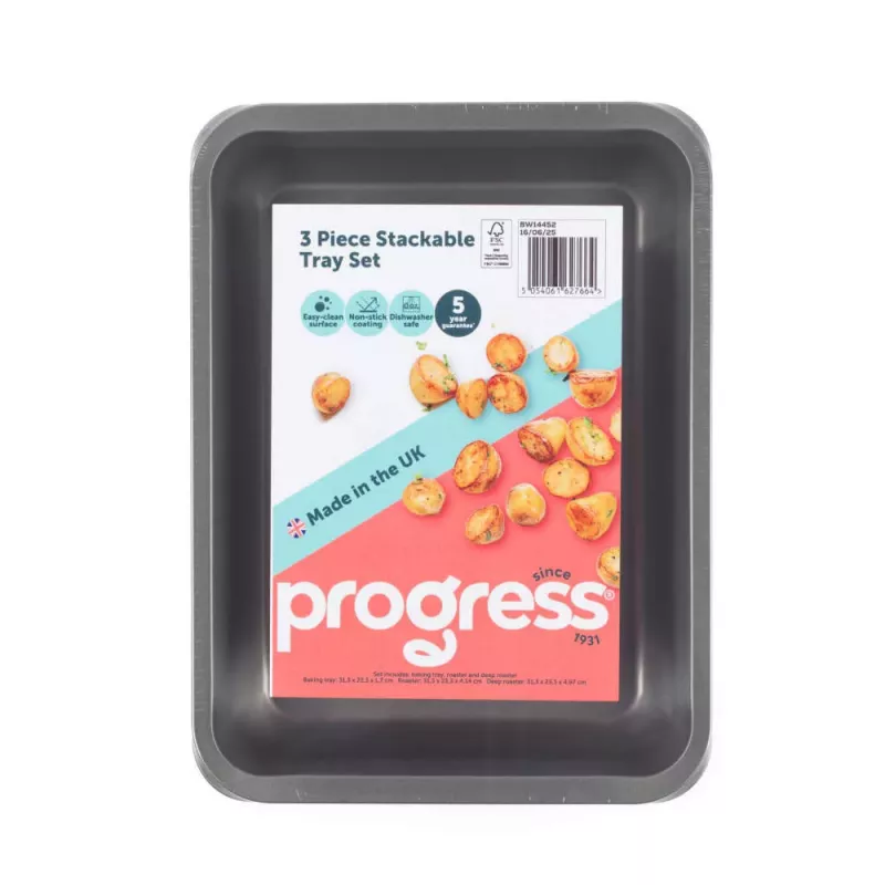 Progress BW14452 Set di 3 vassoi impilabili