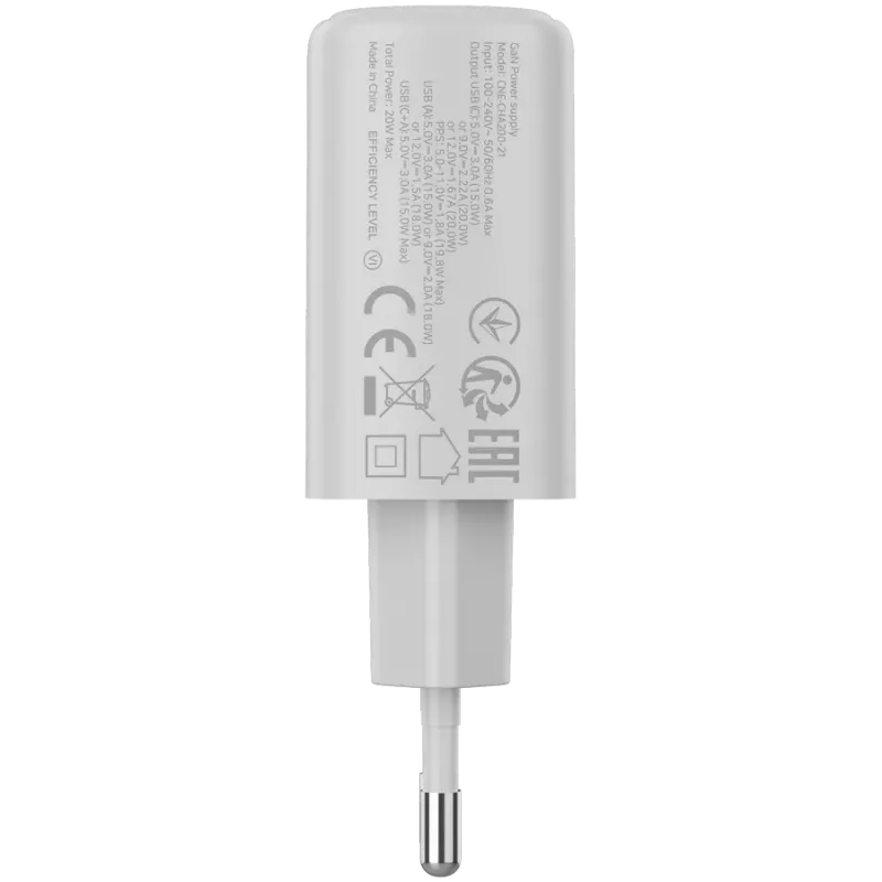 CANYON OnCharge 200 caricabatterie da parete 20W 1xPD 1xQC EU bianco