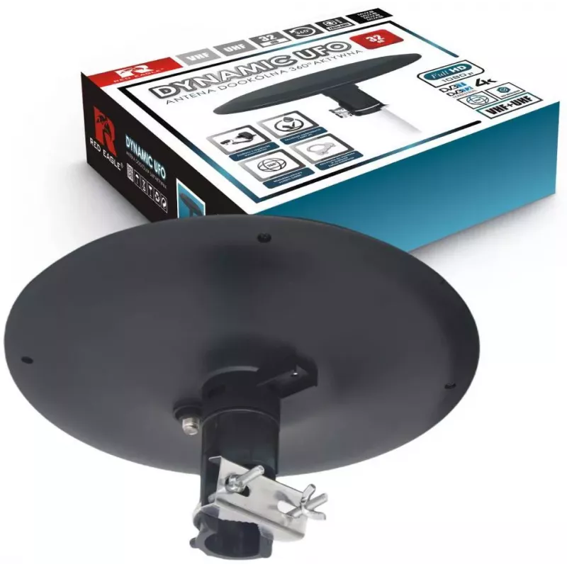 OPTICUM RED Opticum DVB-T Dynamic UFO-360 Antenna esterna omnidirezionale attiva nera