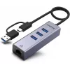 UNITEK hub USB-C 4-in-1 Ethernet 3 x USB-A 5 Gbps con adattatore USB-A