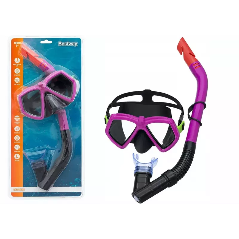 Bestway set immersioni maschera con boccaglio rosa 24070