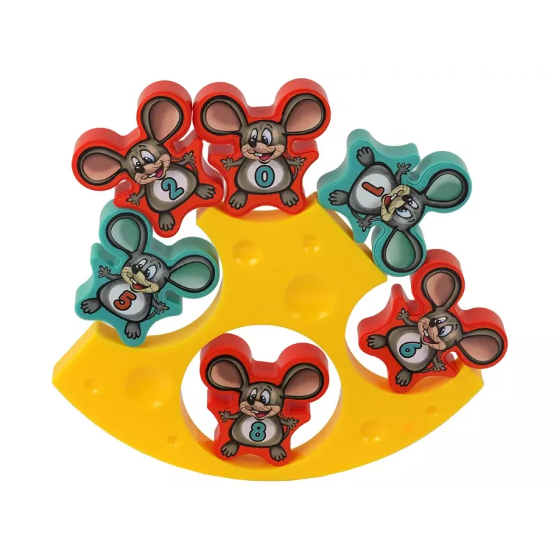 Gioco arcade LEAN TOYS topi torre di formaggio in equilibrio 12 pezzi - lezione di matematica