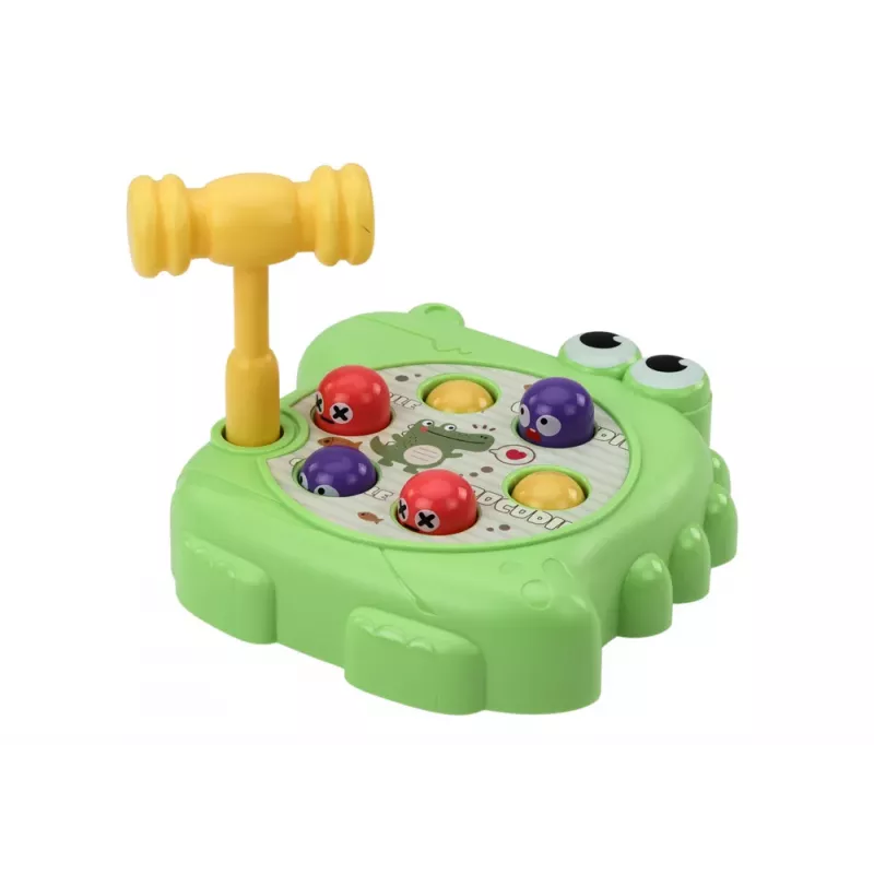 LEAN TOYS Gioco arcade Wac A Mole coccodrillo verde martello