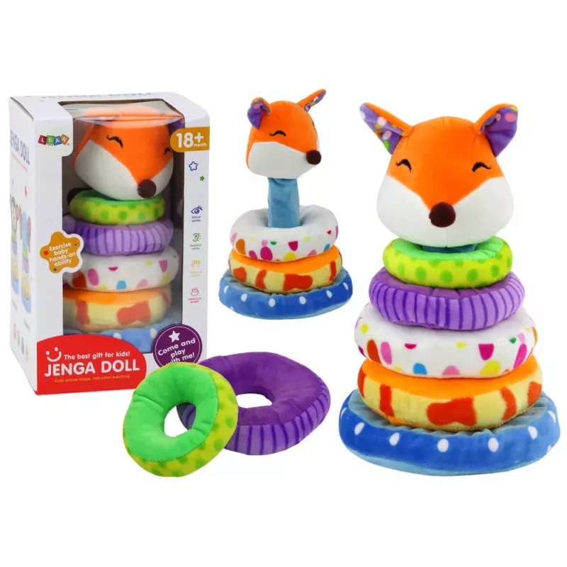 LEAN TOYS Piramide peluche volpe mascotte didattica multicolore 27 cm