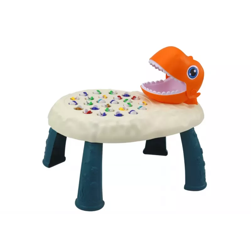 LEAN TOYS Gioco arcade pesca dinosauro arancione da tavolo