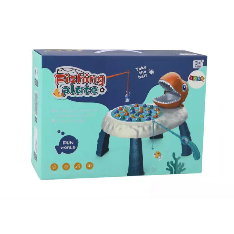 LEAN TOYS Gioco arcade pesca dinosauro arancione da tavolo