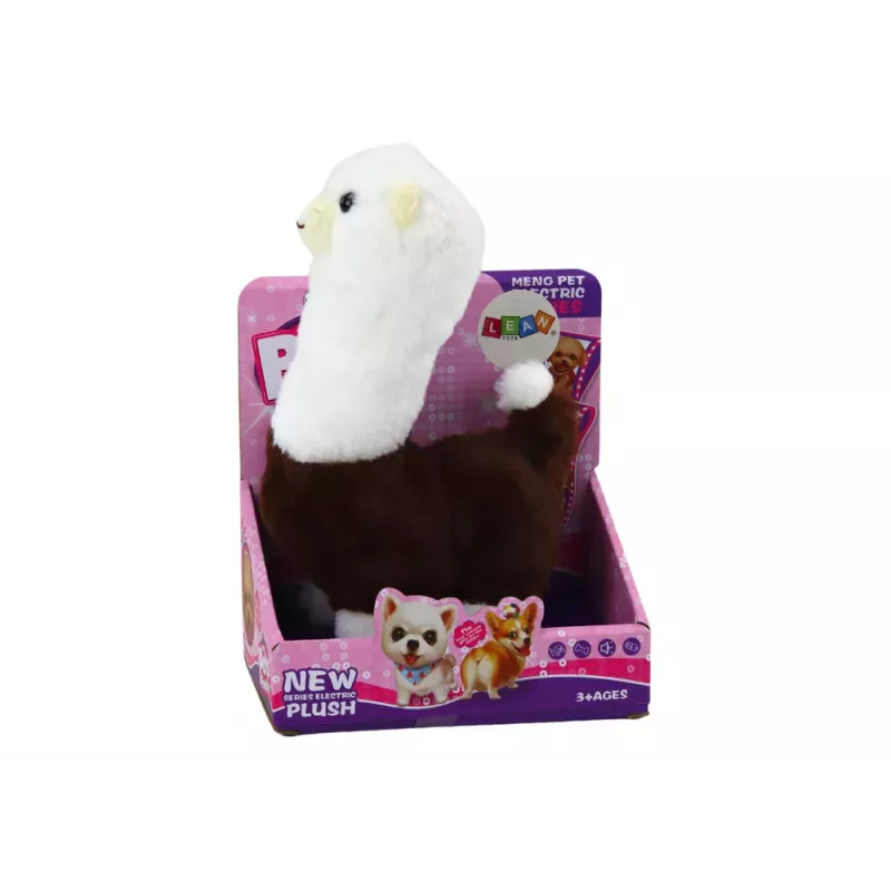 LEAN TOYS Animale interattivo lama alpaca marrone 23cm