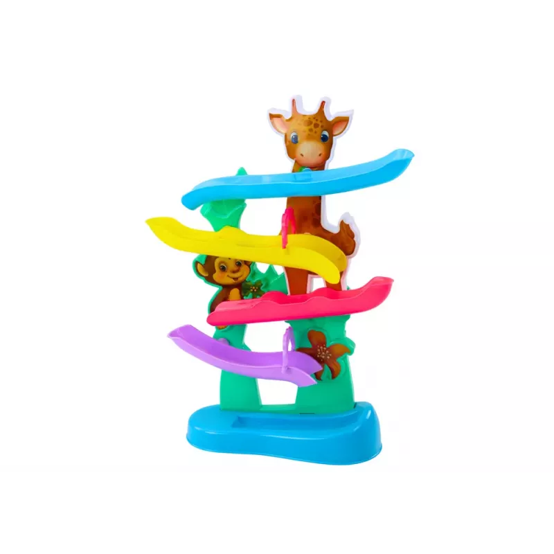 LEAN TOYS Pista con palline giraffa scimmia suoni colorato