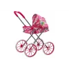 LEAN TOYS Passeggino per bambole ruote grandi pieghevole rosa fantasia