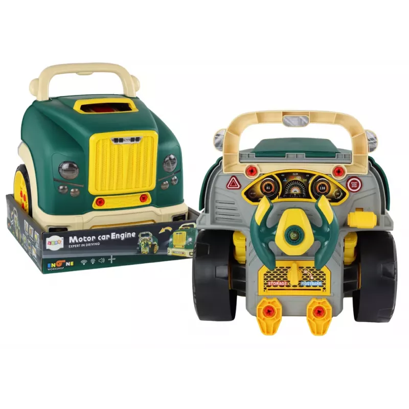 LEAN TOYS Camion officina con motore smontabile kit fai da te verde