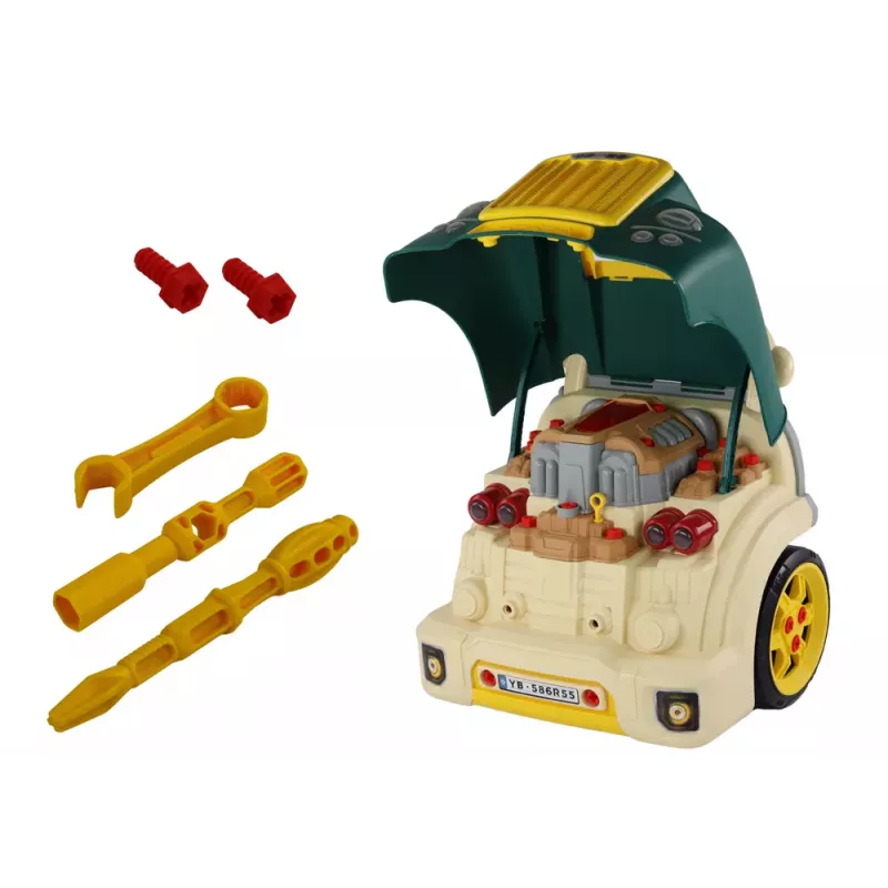 LEAN TOYS Camion officina con motore smontabile kit fai da te verde