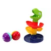 LEAN TOYS Scivolo Didattico per Palle Impilabili Verde Dinosauro