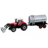 LEAN TOYS Trattore agricolo escavatore con cisterna a trazione rossa