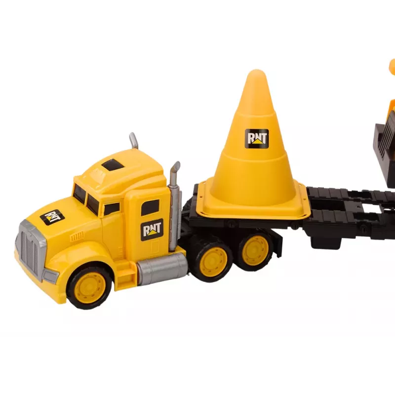 LEAN TOYS set macchine da cantiere ribaltabile escavatore bulldozer snodabile giallo