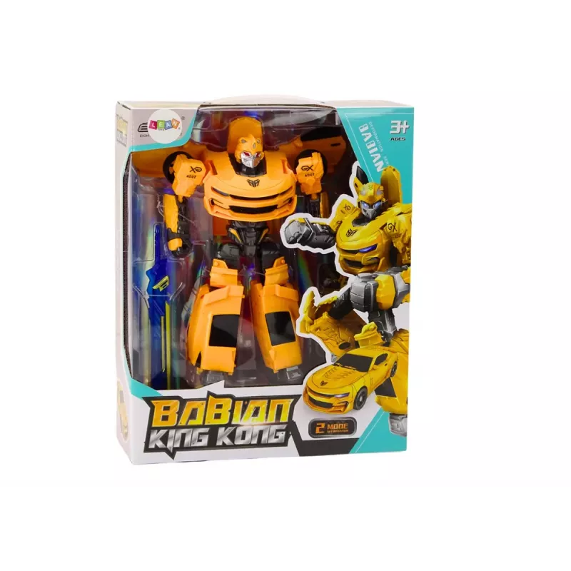 LEAN TOYS Auto-Robot 2in1 Trasformazione Sportivo Giallo