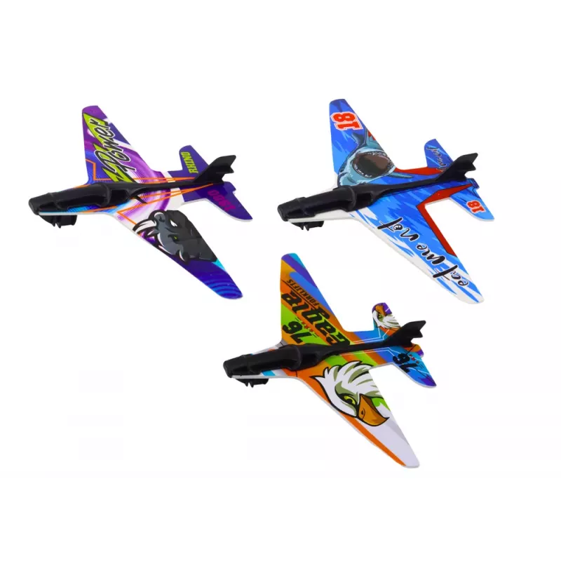 LEAN TOYS Lanciatore Pistola Aerei 3 Aerei 3 Scudi Arancione