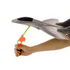 LEAN TOYS Aereo da Caccia in Polistirolo con Lanciatore Fionda Grigio