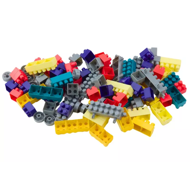 LEAN TOYS Tavolo multifunzione 4in1 mattoncini pesca disegno blu