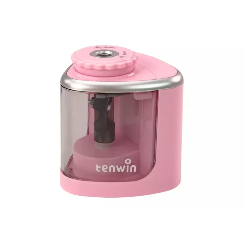 LEAN Temperamatite elettrico rosa per pastelli e matite 6-8 mm