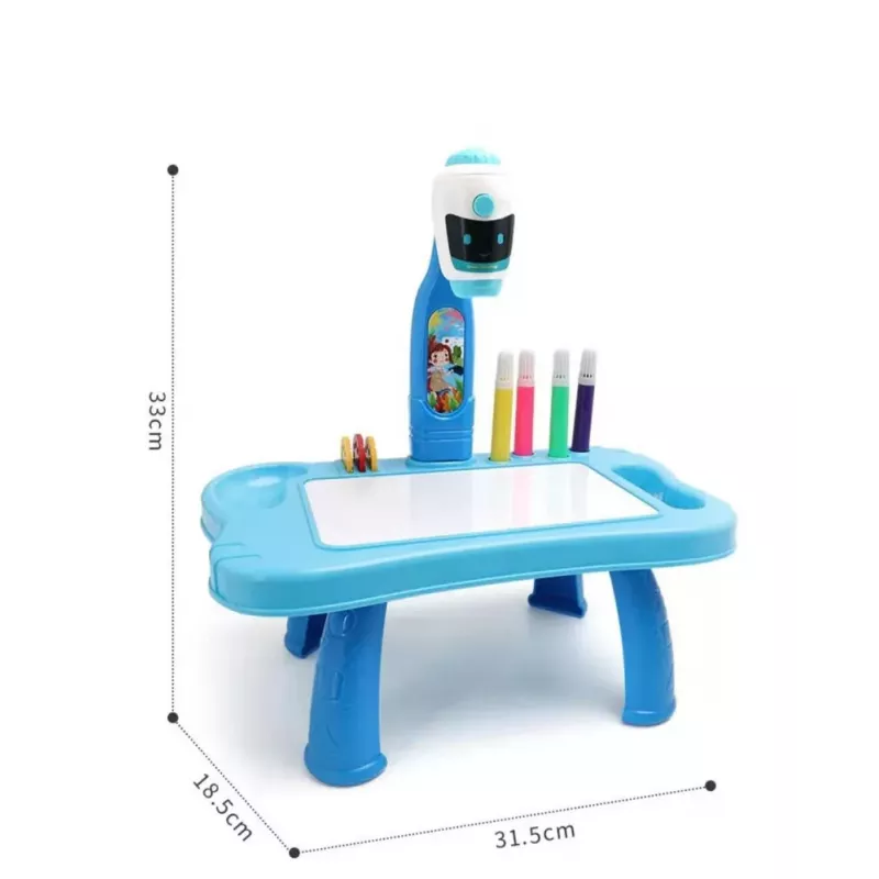 LEAN TOYS Mini proiettore robot da tavolo accessorio 2in1 blu