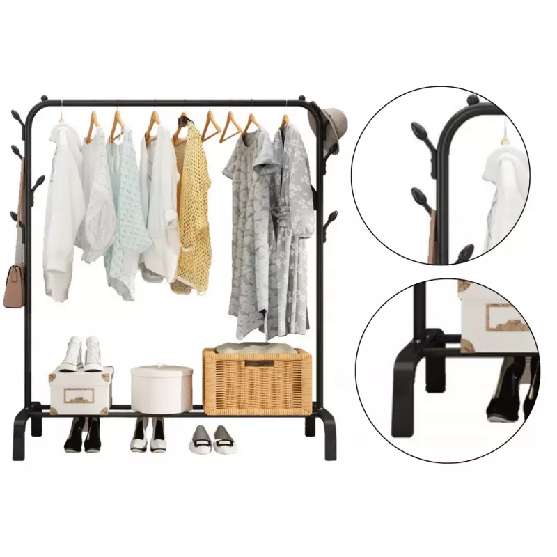 LEAN Appendiabiti verticale con scarpiera, freestanding