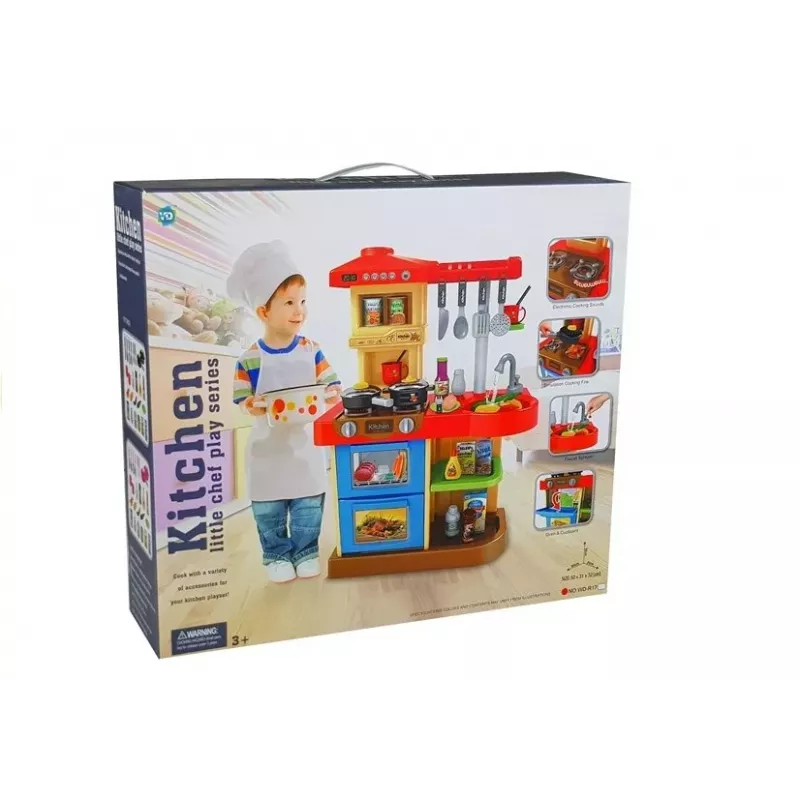 LEAN TOYS Cucina per bambini con suoni e rubinetto vero