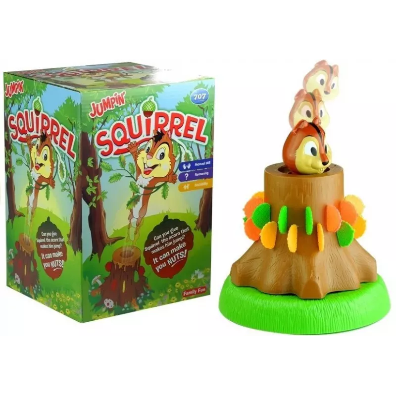 LEAN TOYS Jumpin' Squirrel gioco di famiglia scoiattolo a scatto