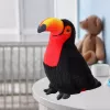 LEAN TOYS Tucano di peluche animale peluche mascotte peluche rosso 20cm
