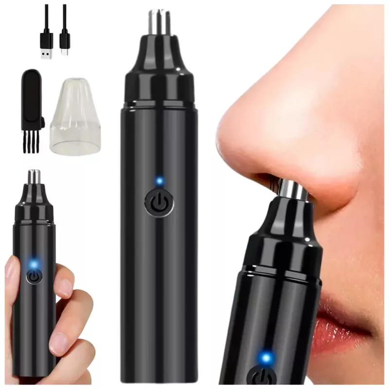 LEAN Trimmer per peli del naso impermeabile nero